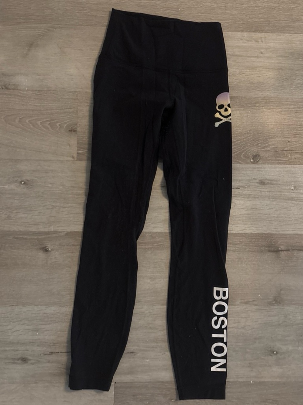 Lululemon x SoulCycle Black 'Boston' Leggings with Skull Accent